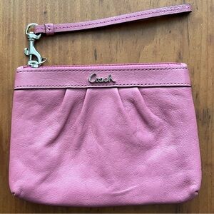 Coach Pink Leather Wristlet
